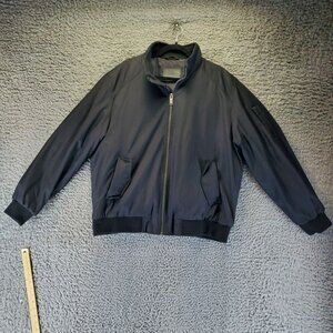 Calvin Klein Jacket Mens Large Black Bomber Style Zip Front Polyester Blend